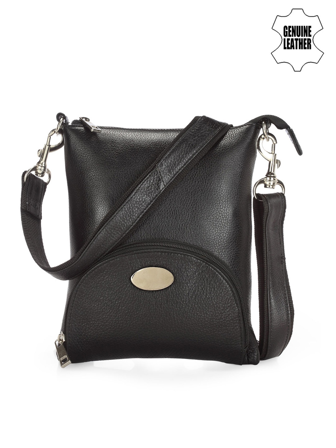 

Teakwood Leathers Unisex Black Leather Messenger Bag