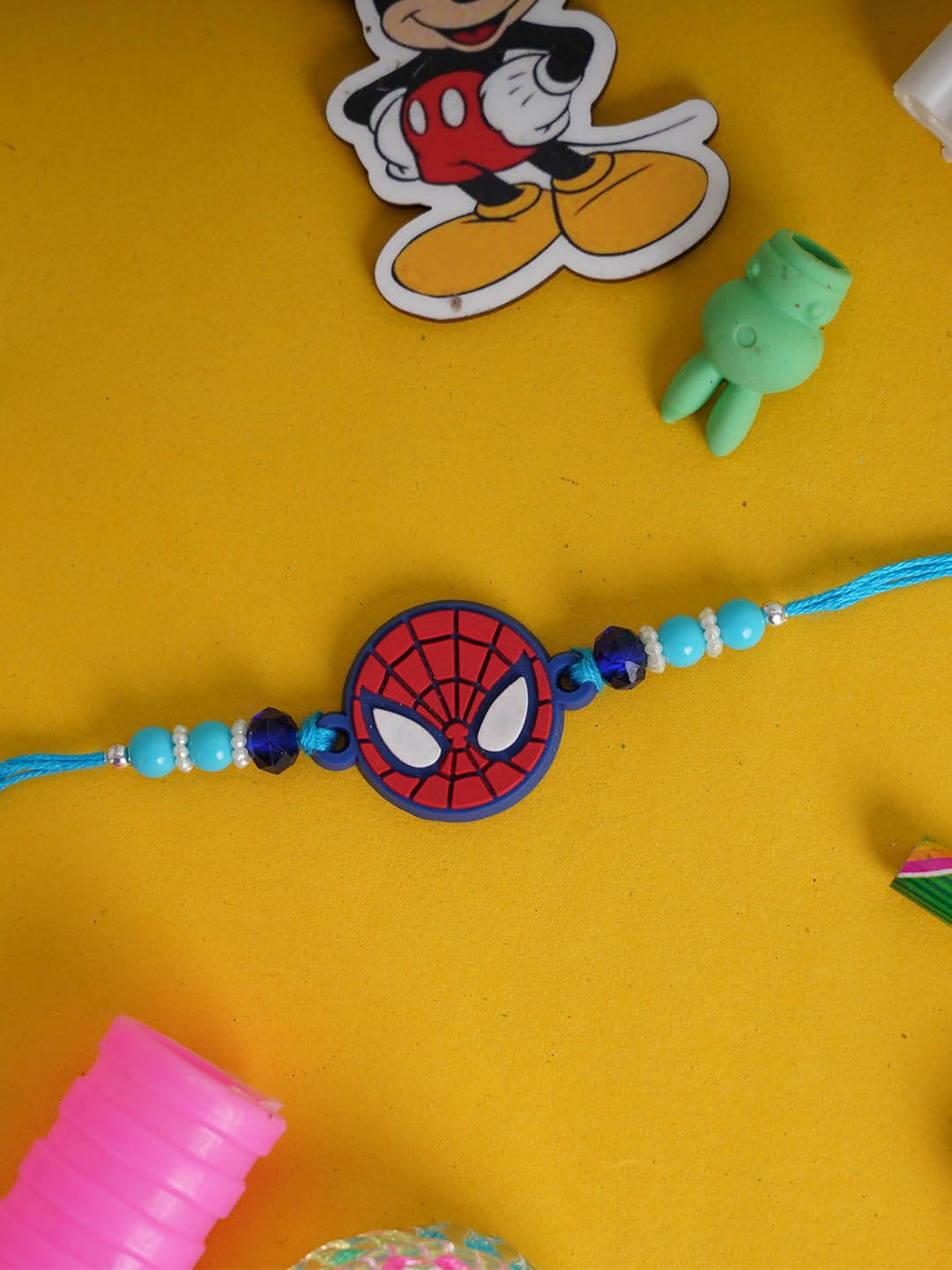 

TIED RIBBONS Multicoloured Kids Spiderman Rakhi with Card & Roli Chawal, Multi