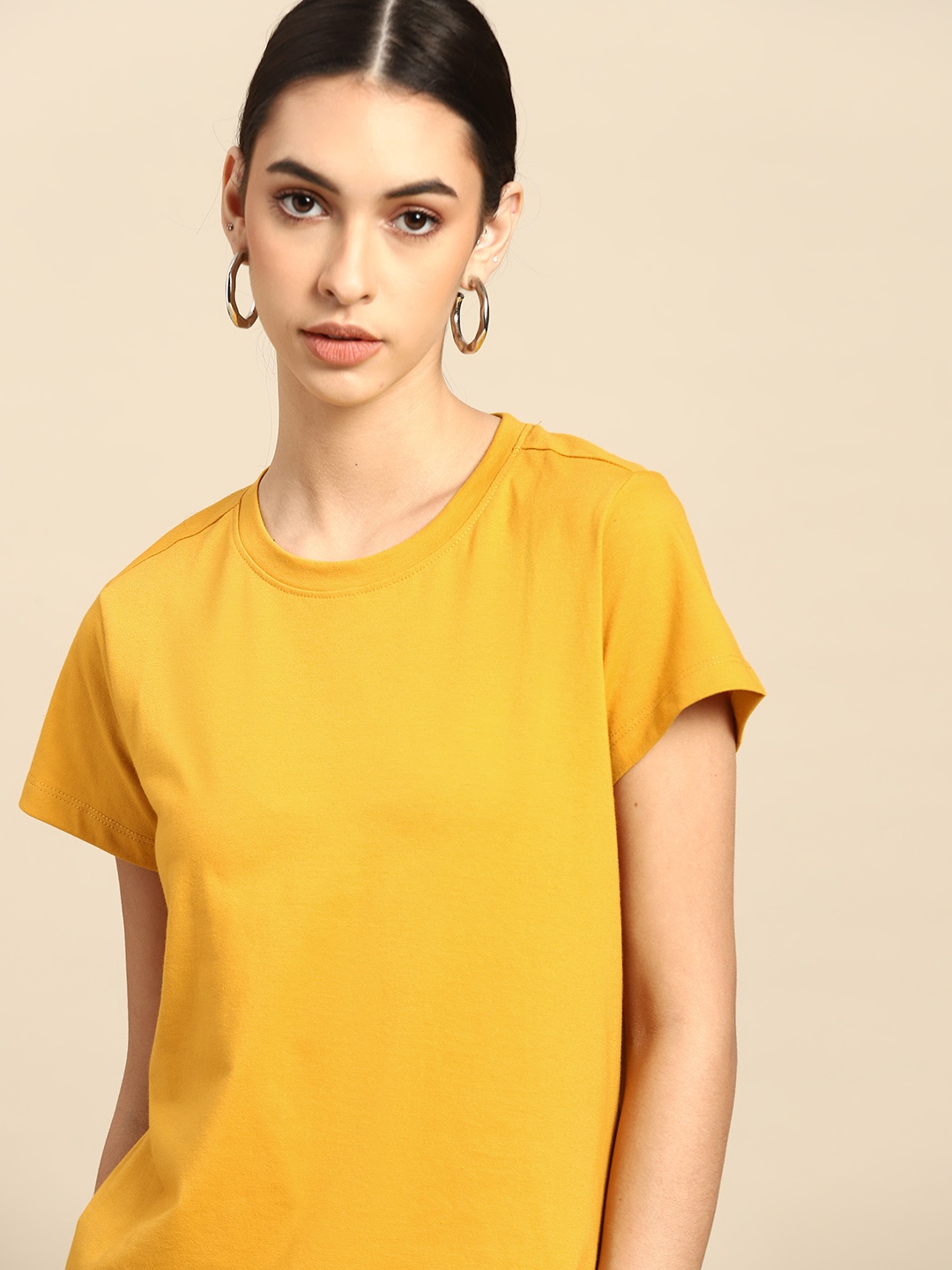 

all about you Women Mustard Yellow T-shirt