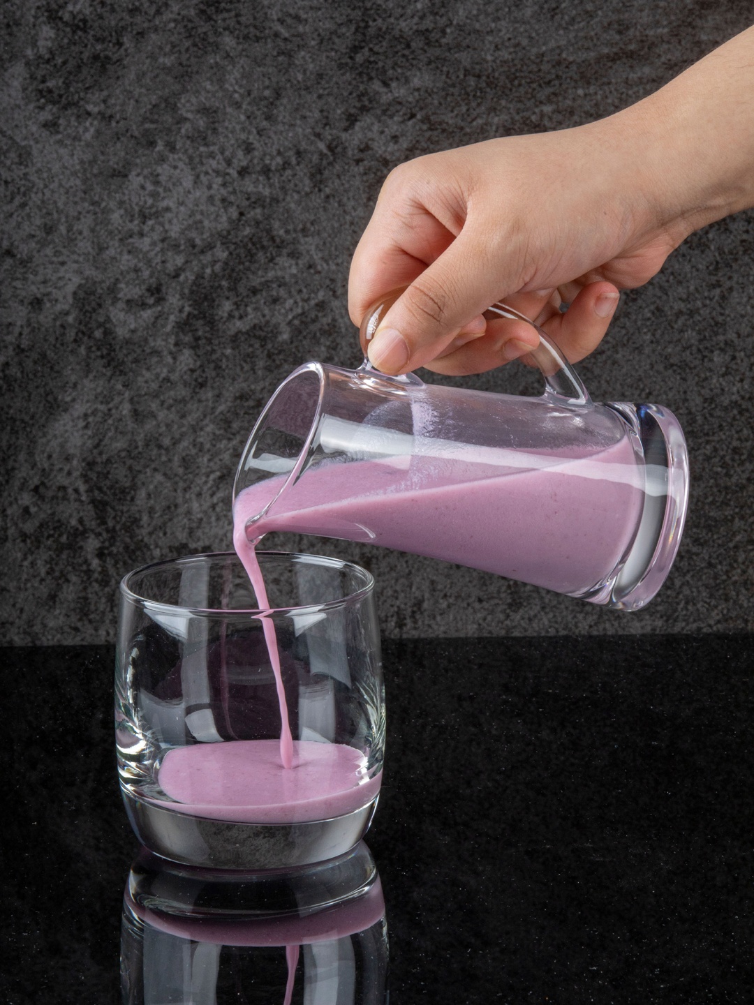 

GOODHOMES Set of 2 Transparent Solid Glass Coffee Mugs