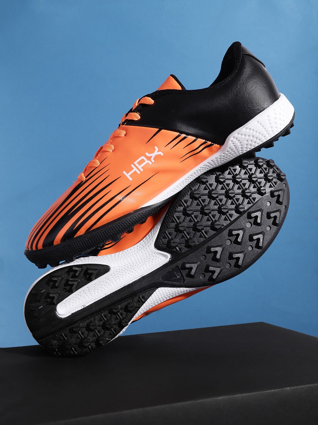 

HRX by Hrithik Roshan Unisex Orange & Black Football Shoes