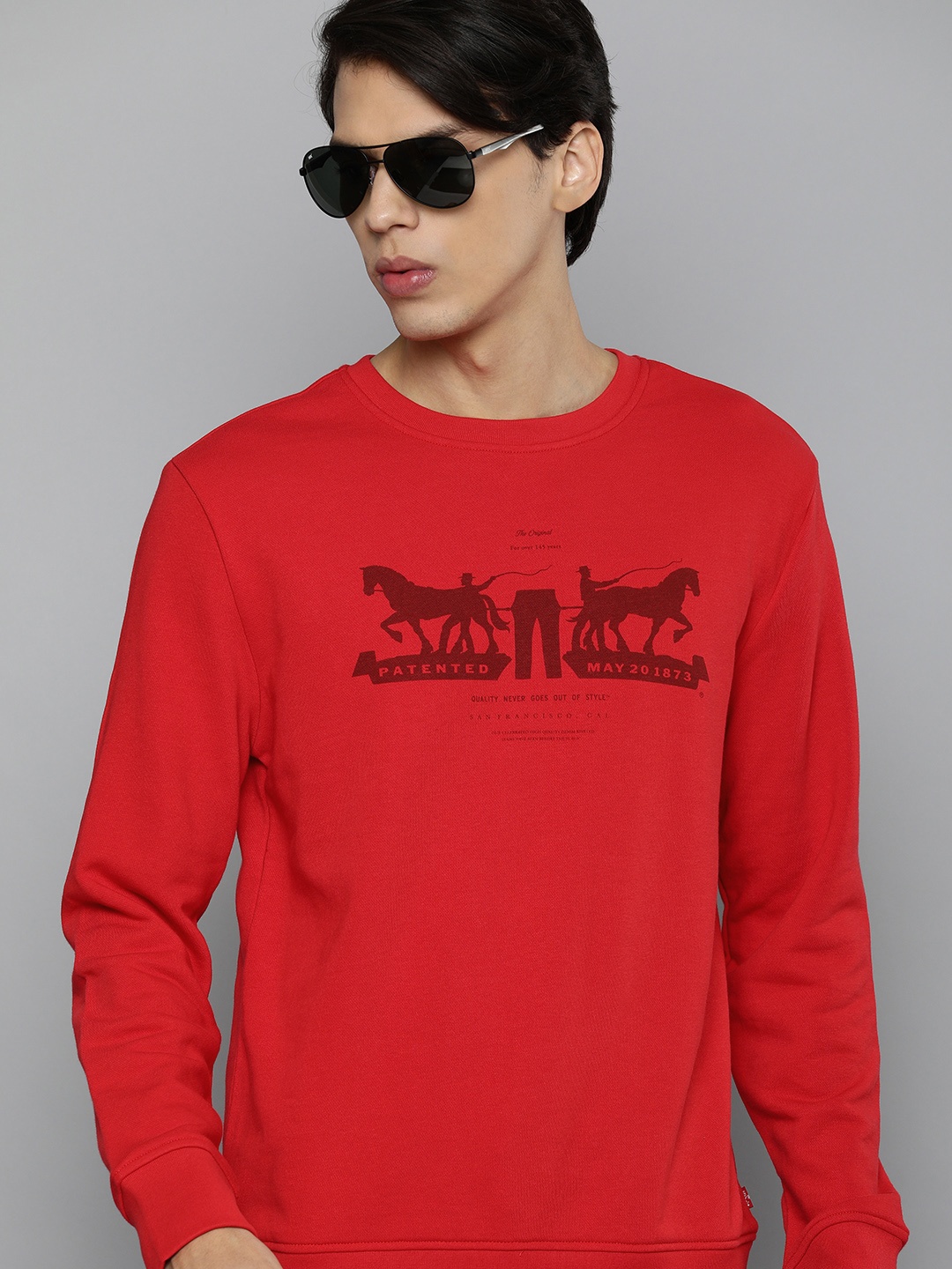 

Levis Men Red Printed Sweatshirt