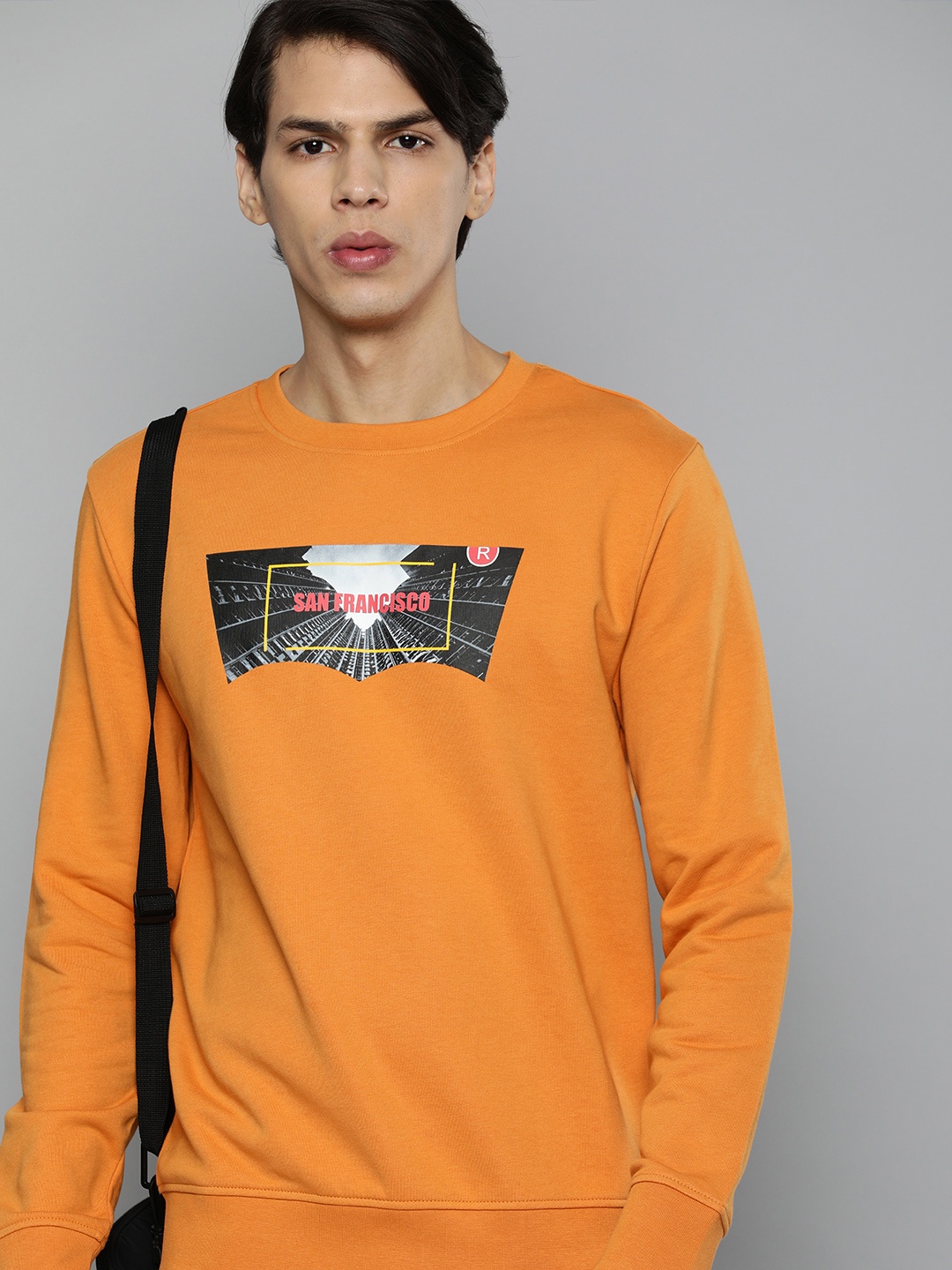 

Levis Men Orange Printed Sweatshirt