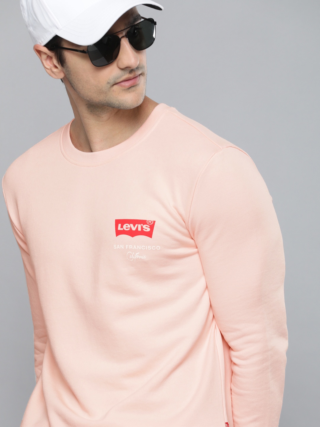 

Levis Men Pink Brand Logo Printed Round Neck Sweatshirt