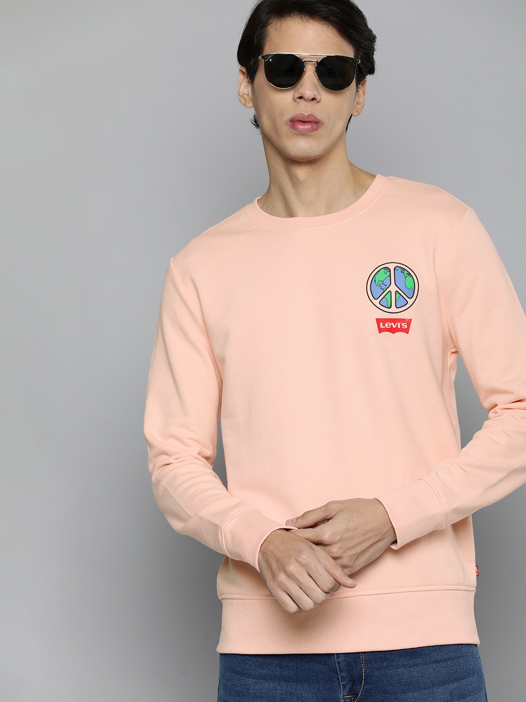 

Levis Men Pink Printed Sweatshirt