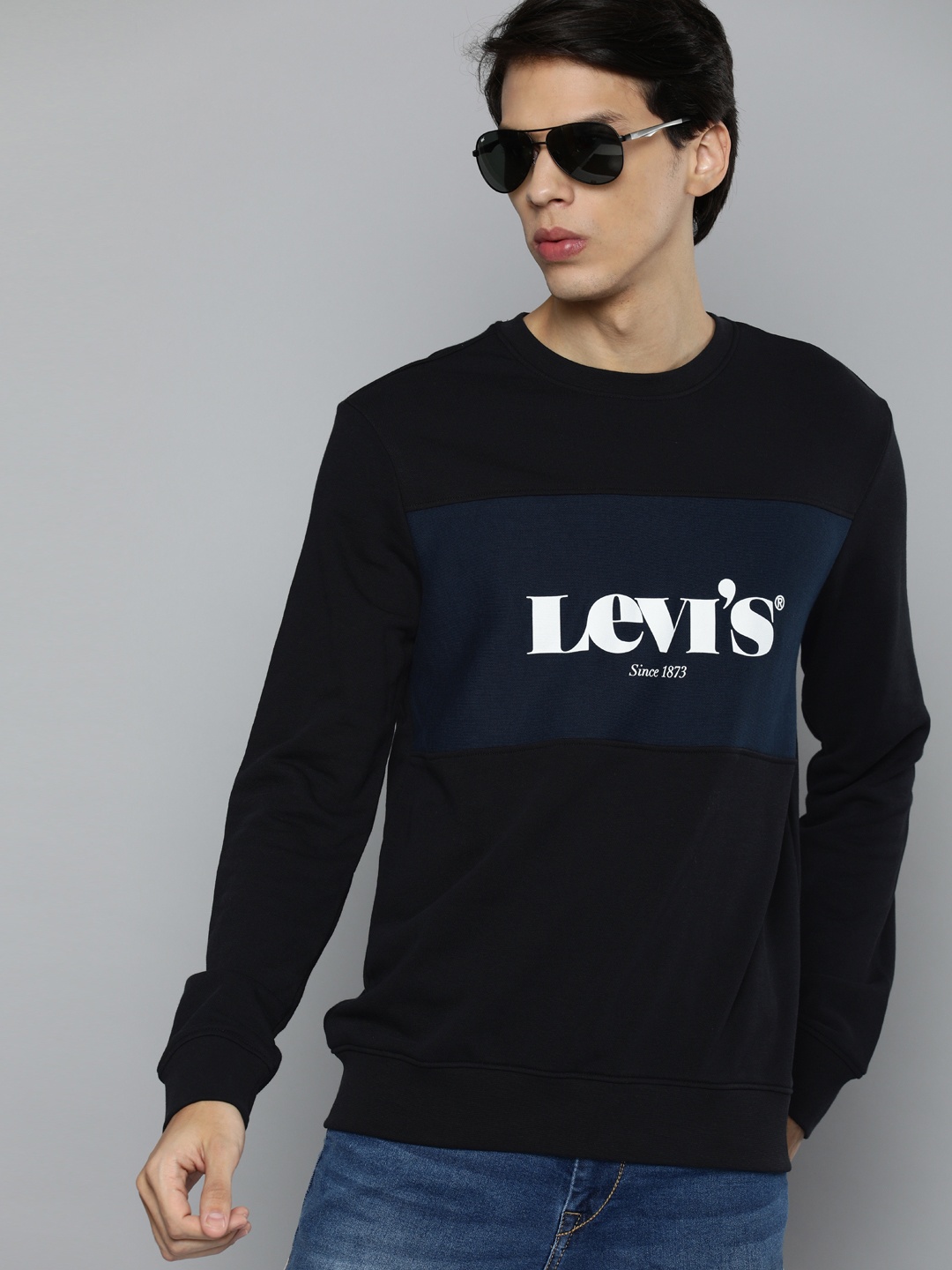 

Levis Men Black Printed Pullover Sweatshirt