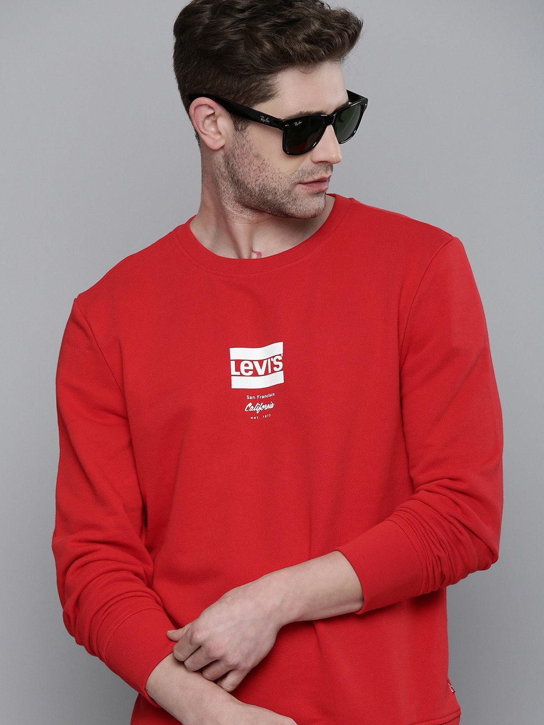 

Levis Men Red Printed Sweatshirt