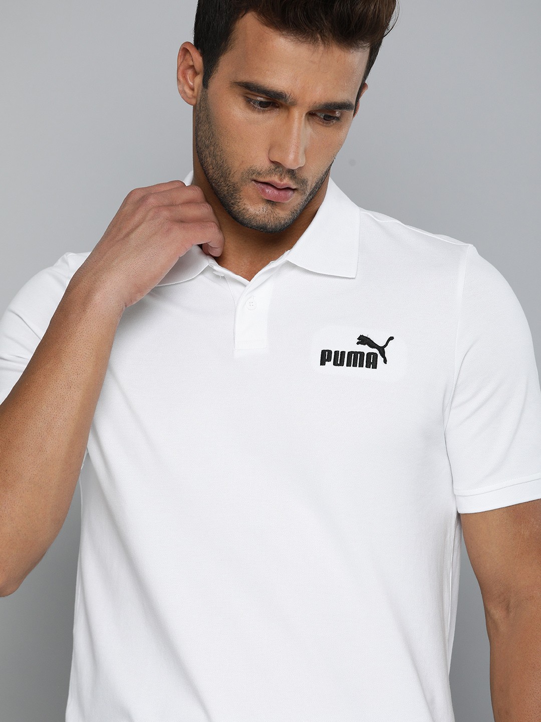 

Puma Men White dryCELL Essentials Pique Polo Collar T-shirt