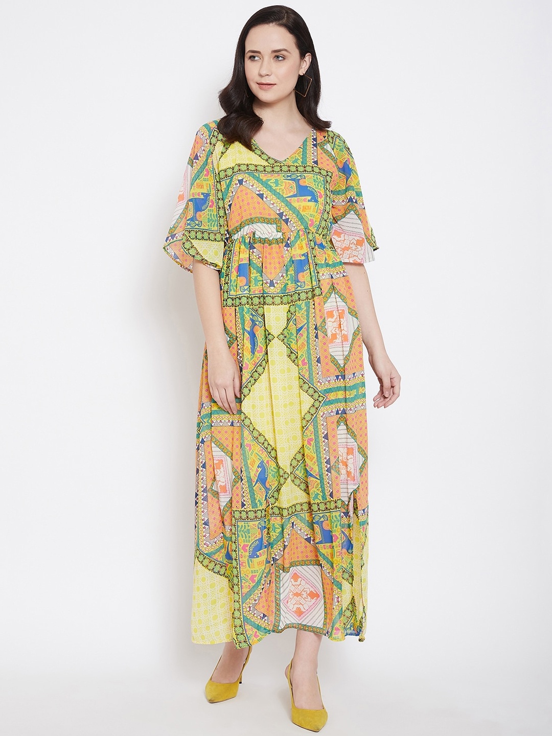

Ruhaans Multicoloured Georgette Maxi Dress, Multi
