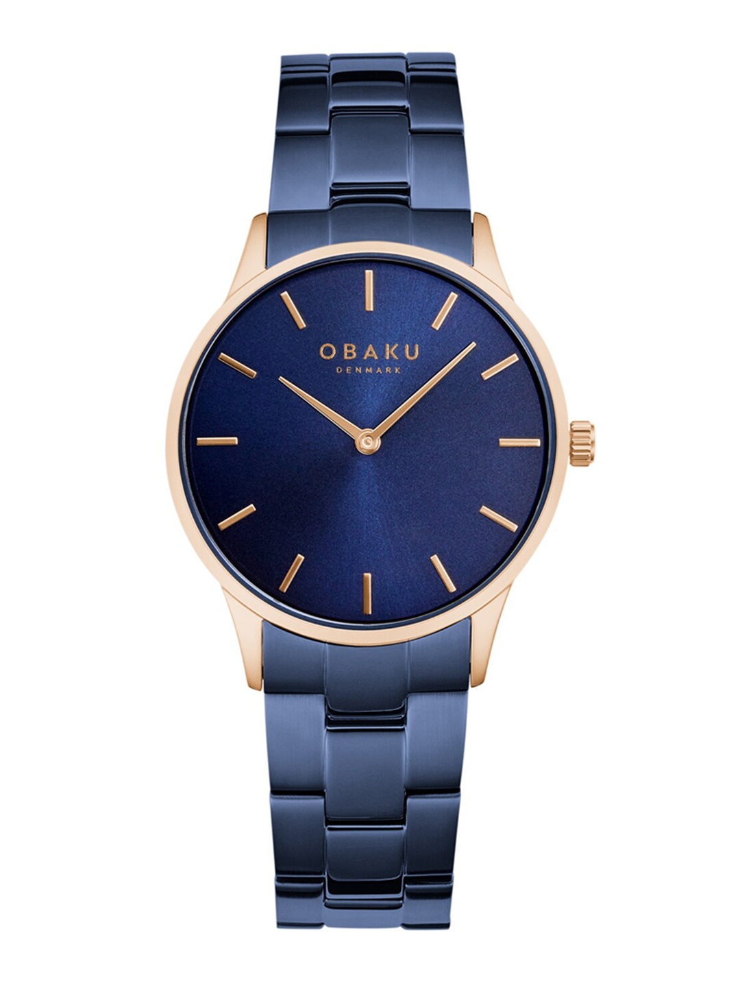 

Obaku Women Blue Brass Dial & Rose Gold Toned Straps Analogue Watch V247LXVLSL