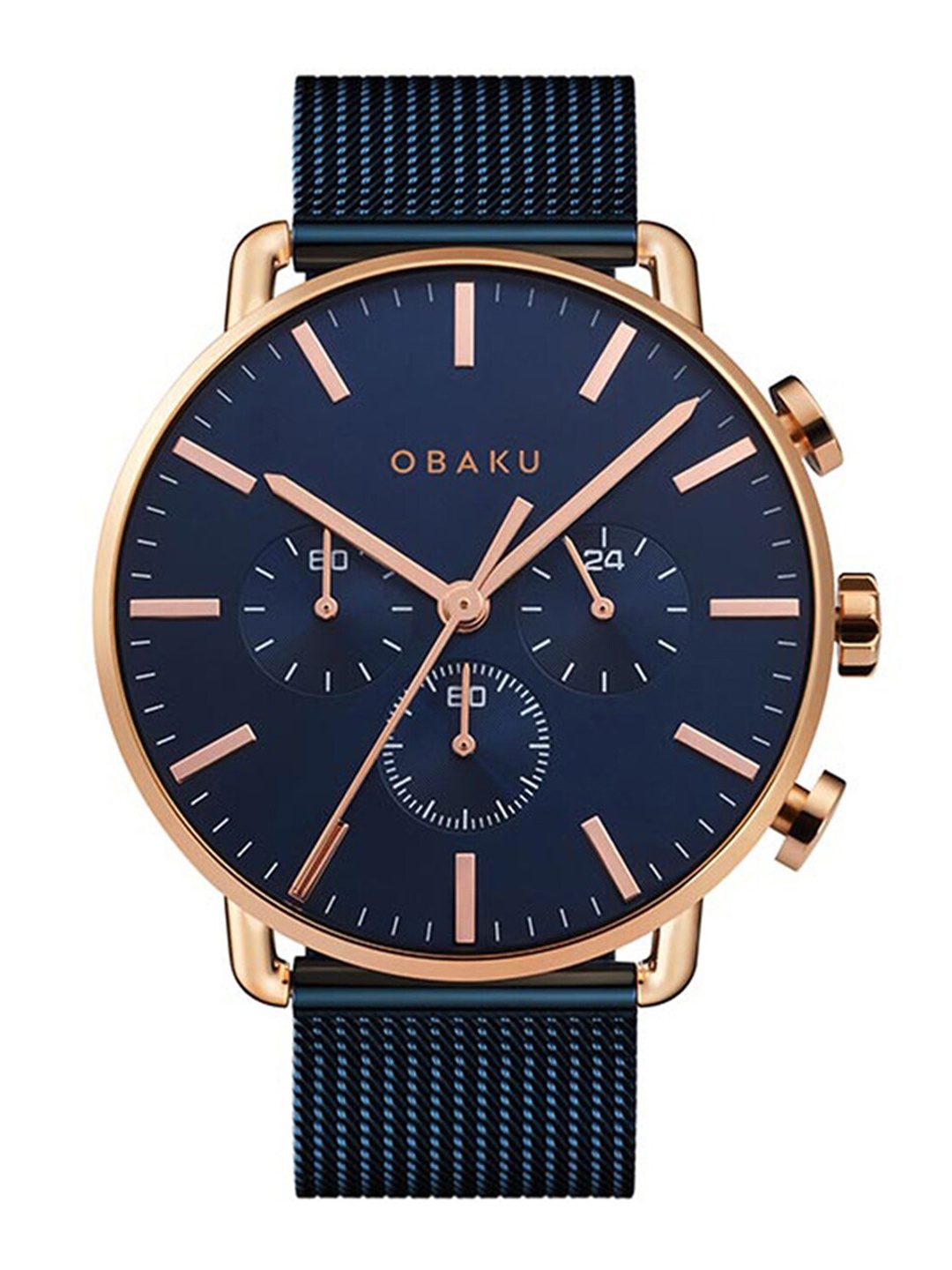 

Obaku Men Blue Brass Dial & Blue Stainless Steel Straps Analogue Watch - V232GCVLML