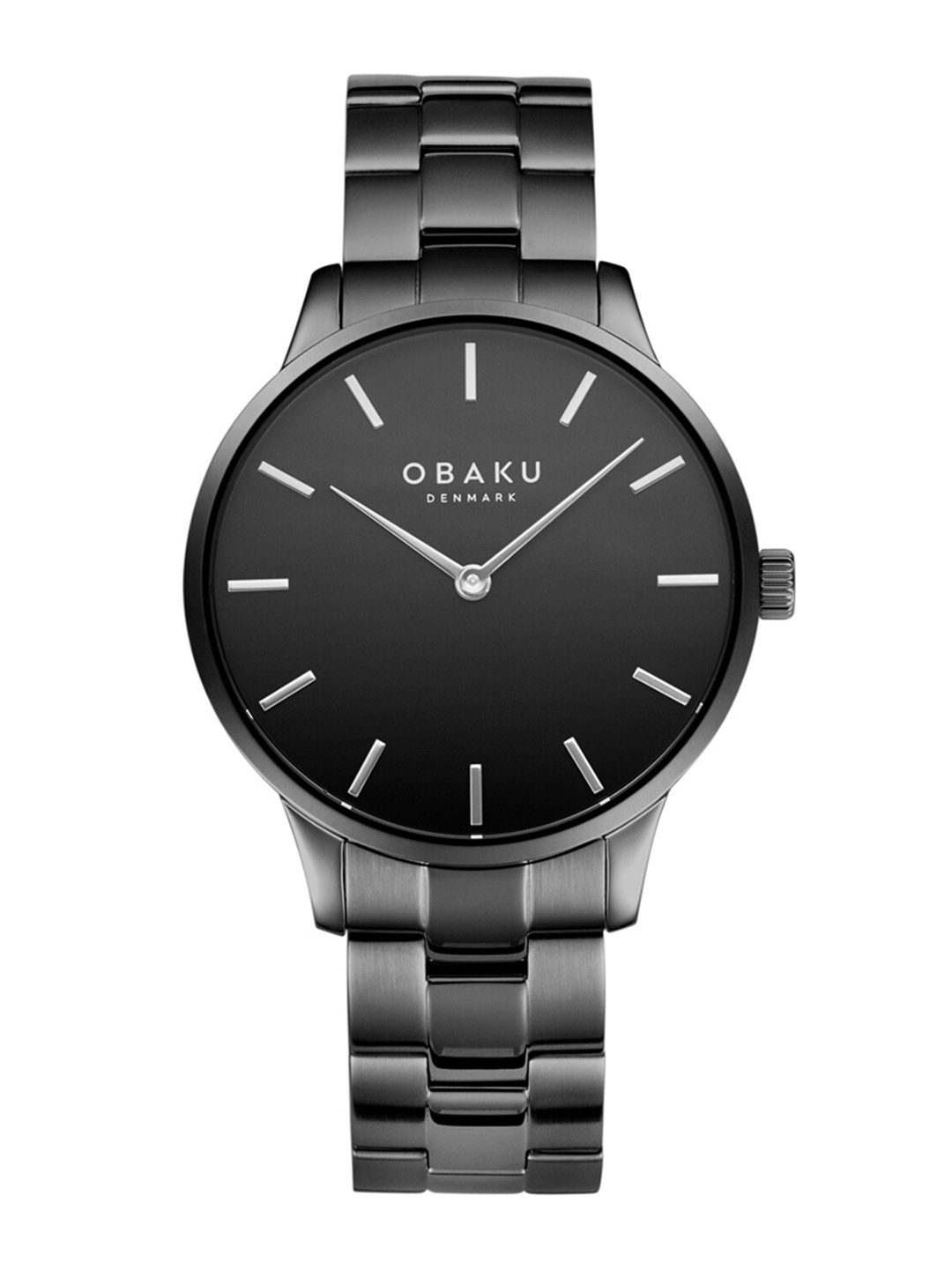 

Obaku Men Grey Brass Dial & Charcoal Stainless Steel Bracelet Style Straps Analogue Watch