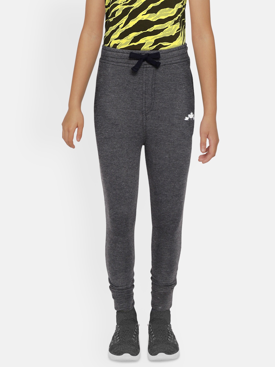 

Rute Boys Charcoal Grey Solid Pure Cotton Joggers