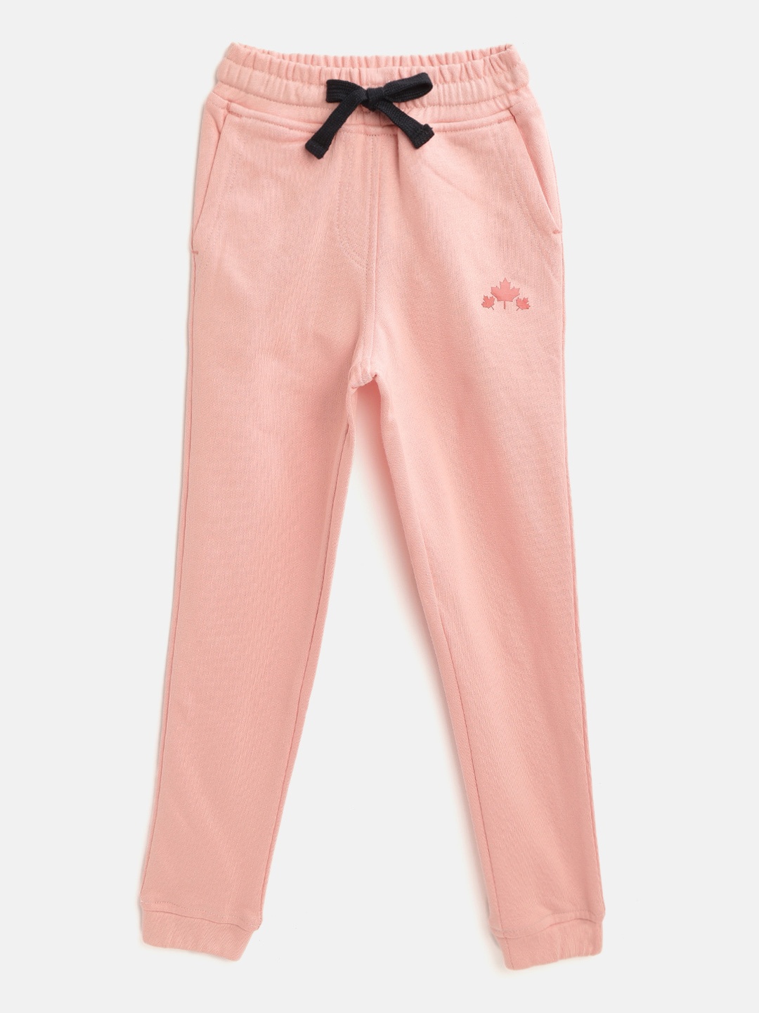 

Rute Girls Peach Coloured Solid Pure Cotton Joggers