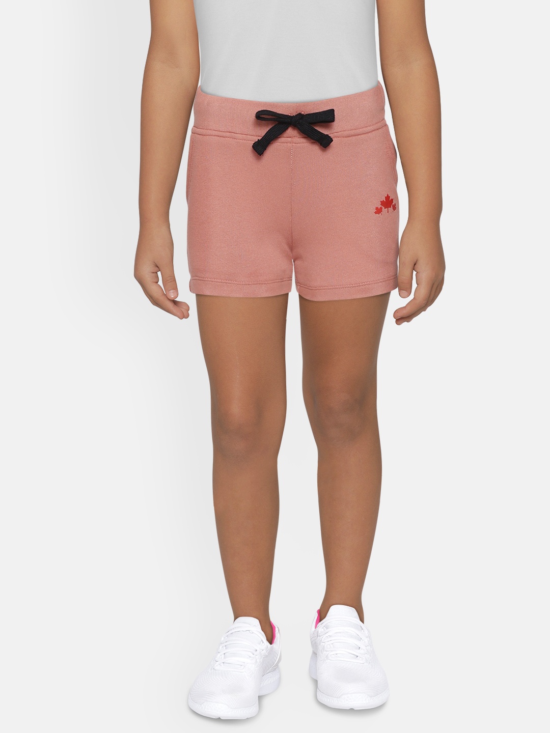 

Rute Girls Peach-Coloured Solid Slim Fit Cotton Regular Shorts