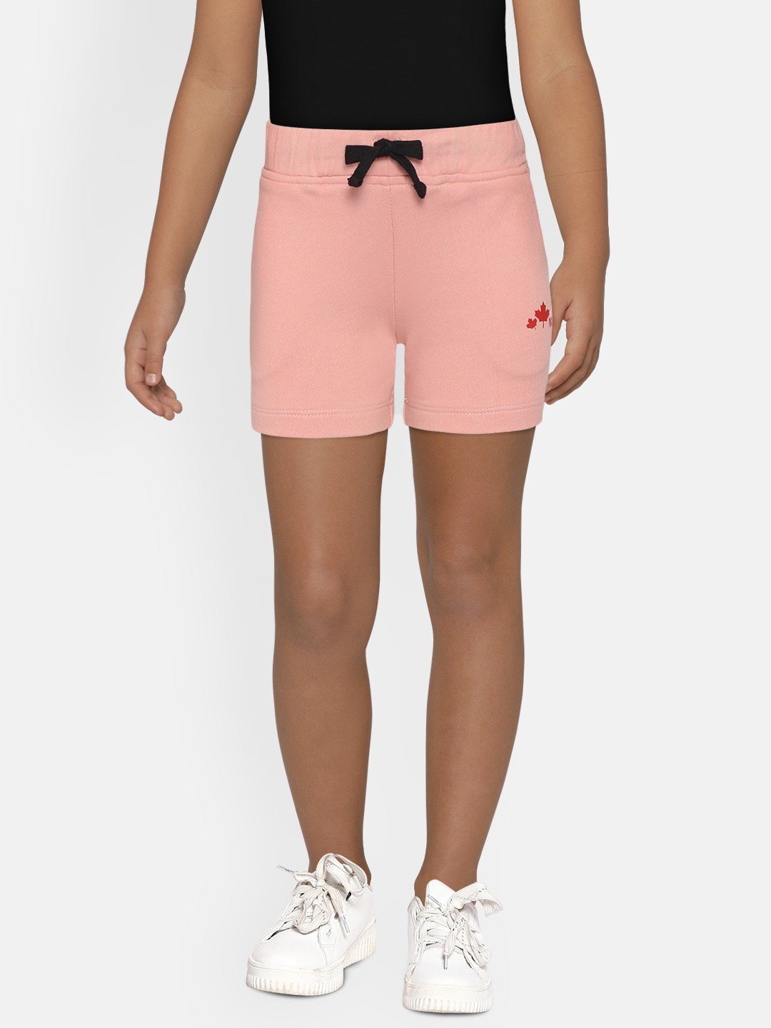 

Rute Girls Peach-Coloured Solid Slim Fit Cotton Regular Shorts