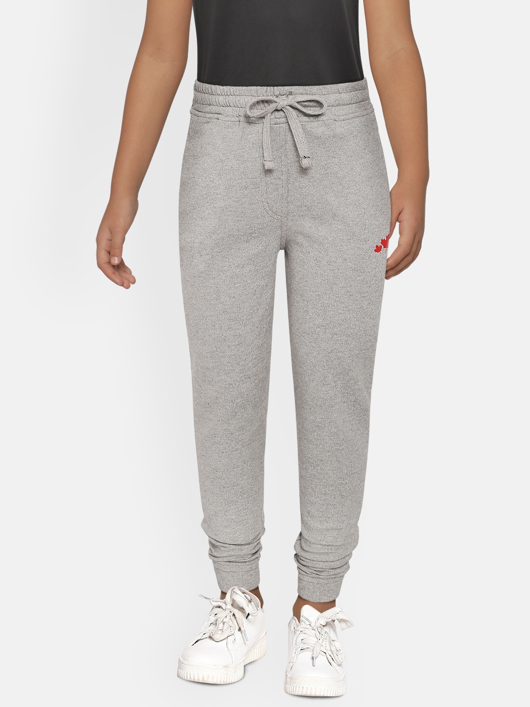 

Rute Girls Grey Melange Solid Pure Cotton Joggers