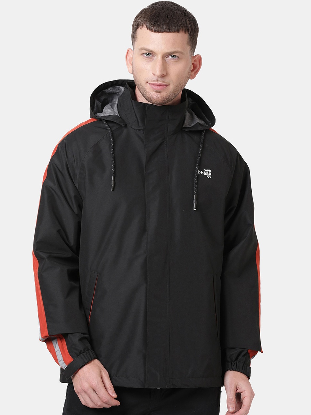 

t-base Men Black Windcheater & Water Resistant Biker Jacket