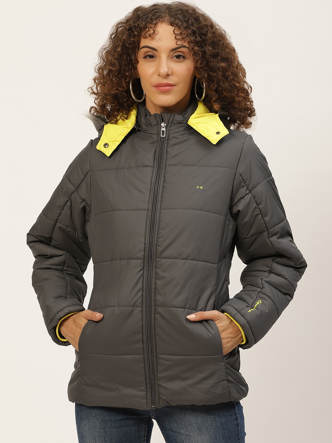 

Okane Men Grey Solid Hooded Longline Parka Jacket