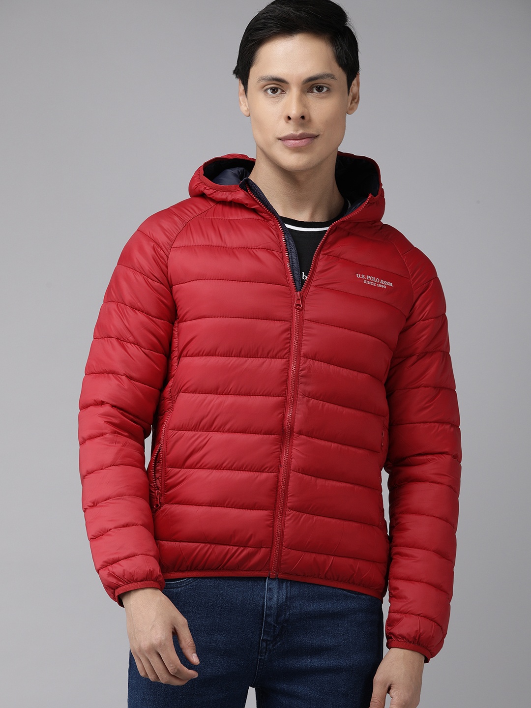 

U S Polo Assn Men Red Solid Puffer Jacket