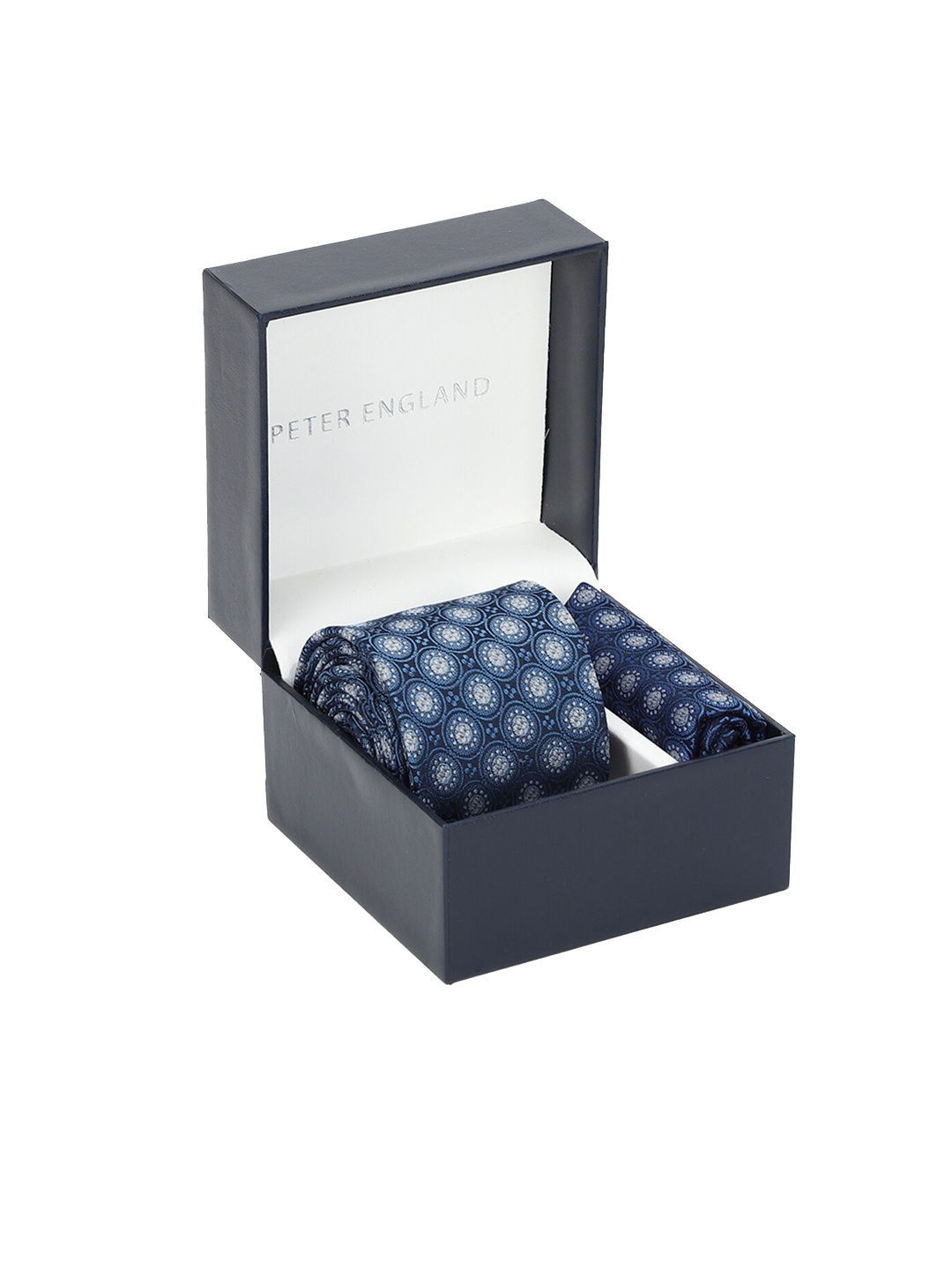

Peter England Blue Tie and Pocket Square Gift Set