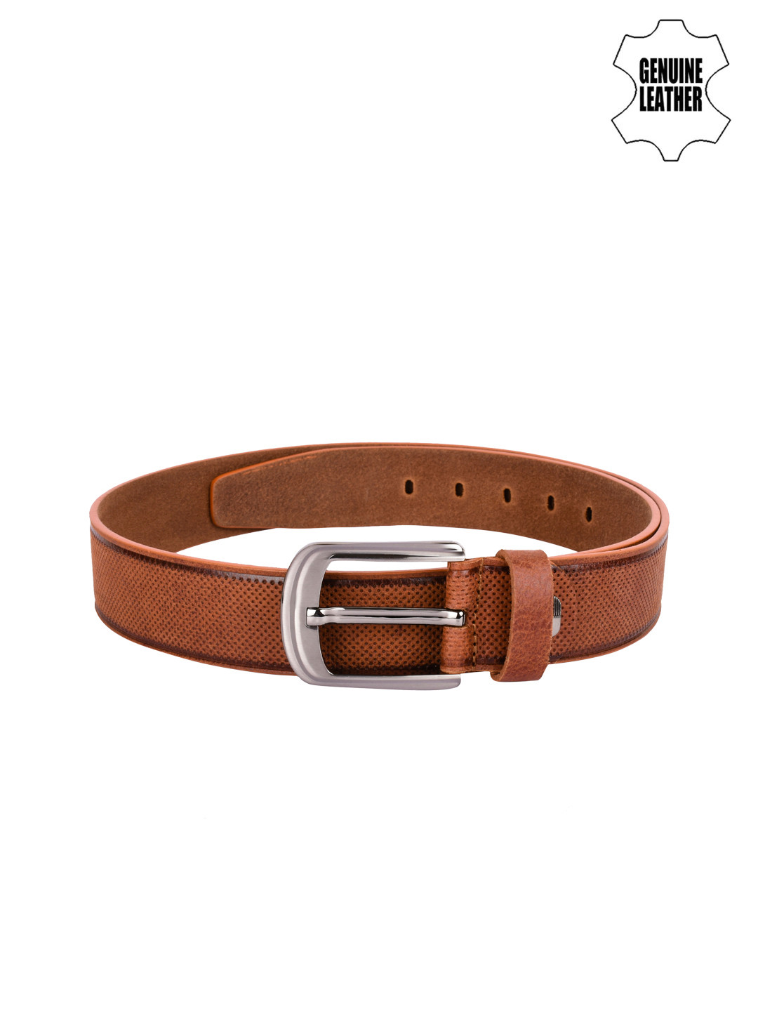 

Teakwood Leathers Men Brown Textured Leather Belt