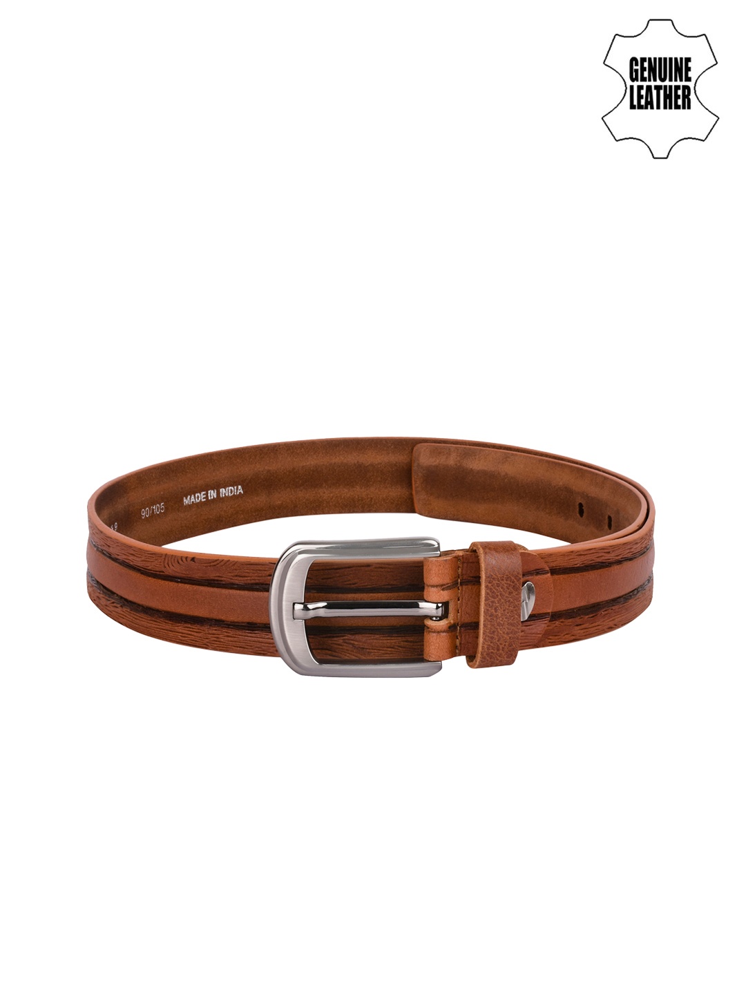 

Teakwood Leathers Men Brown Textured Genuine Leather Belt