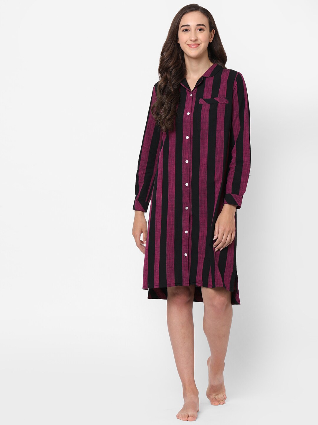 

Mystere Paris Pink Striped Nightdress