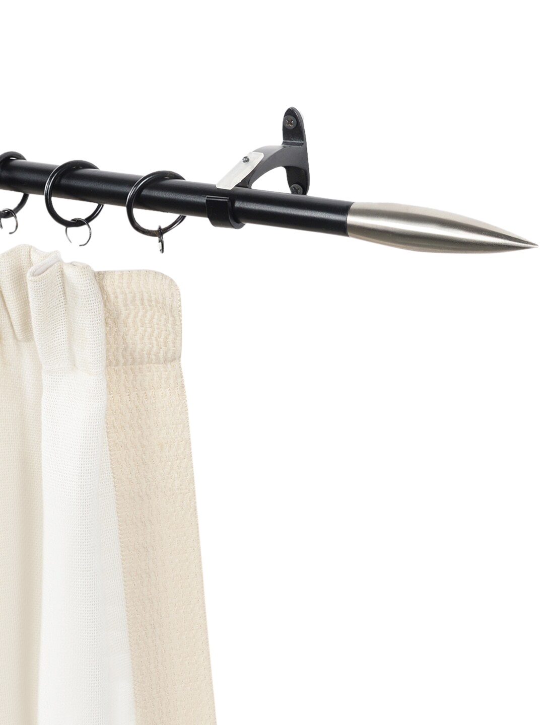

Deco Window Black Curtain Rod with Finials & Brackets