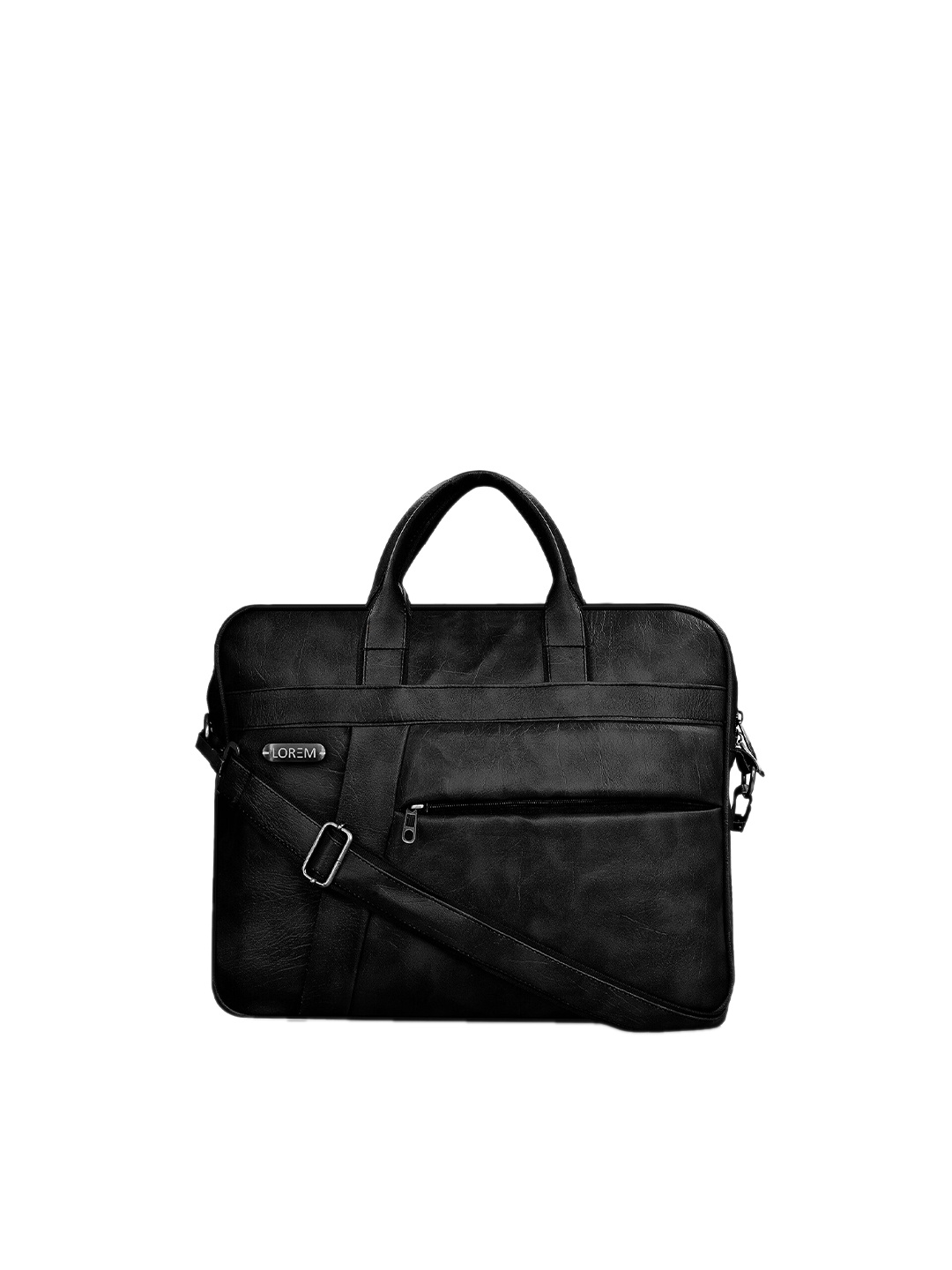 

LOREM Unisex Black Textured Laptop Bag