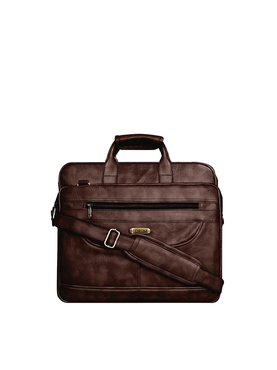 

LOREM Unisex Brown Textured Laptop Bag