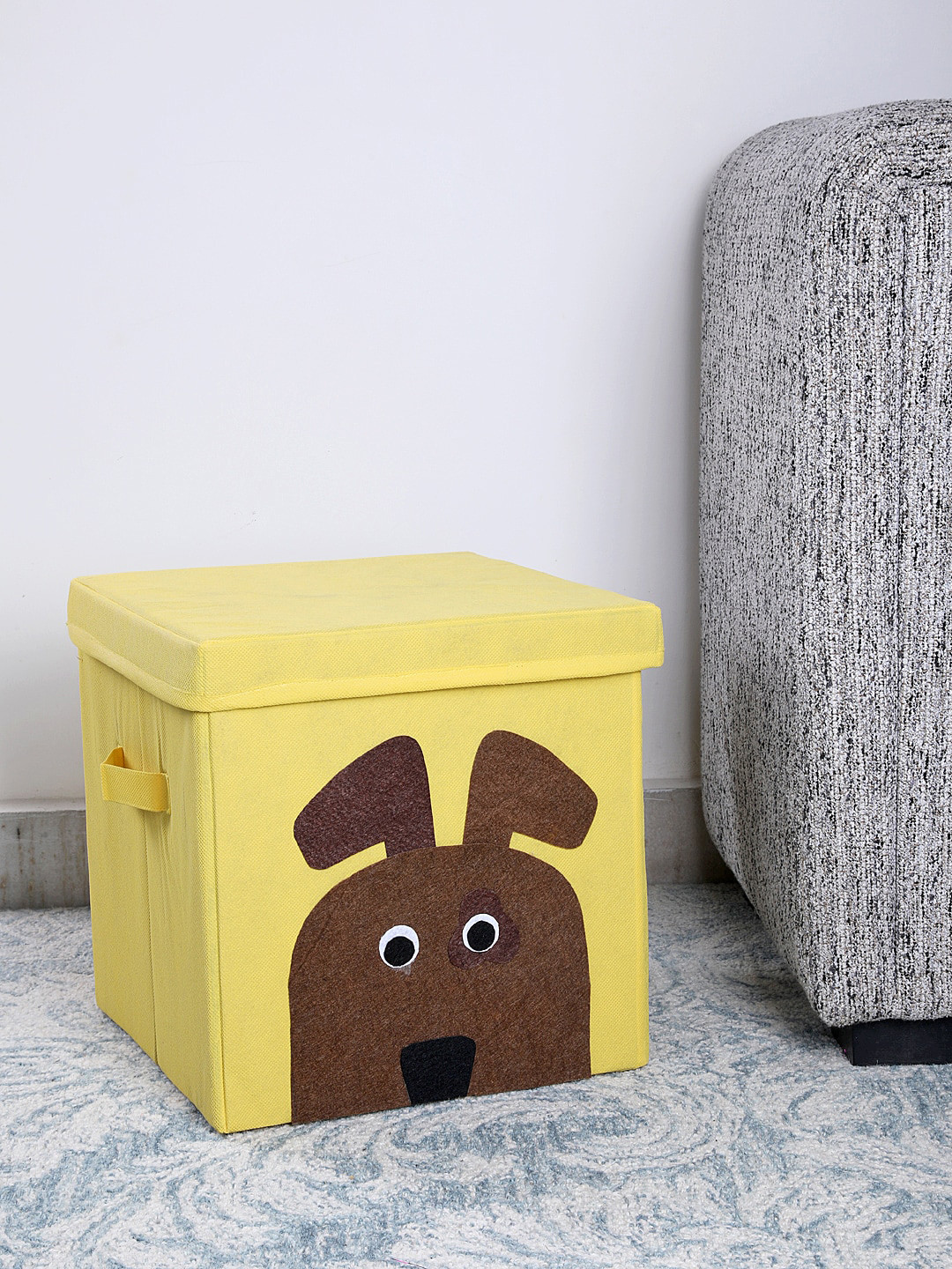 

My Gift Booth Yellow & Brown Printed Multi-Utility Storage Box