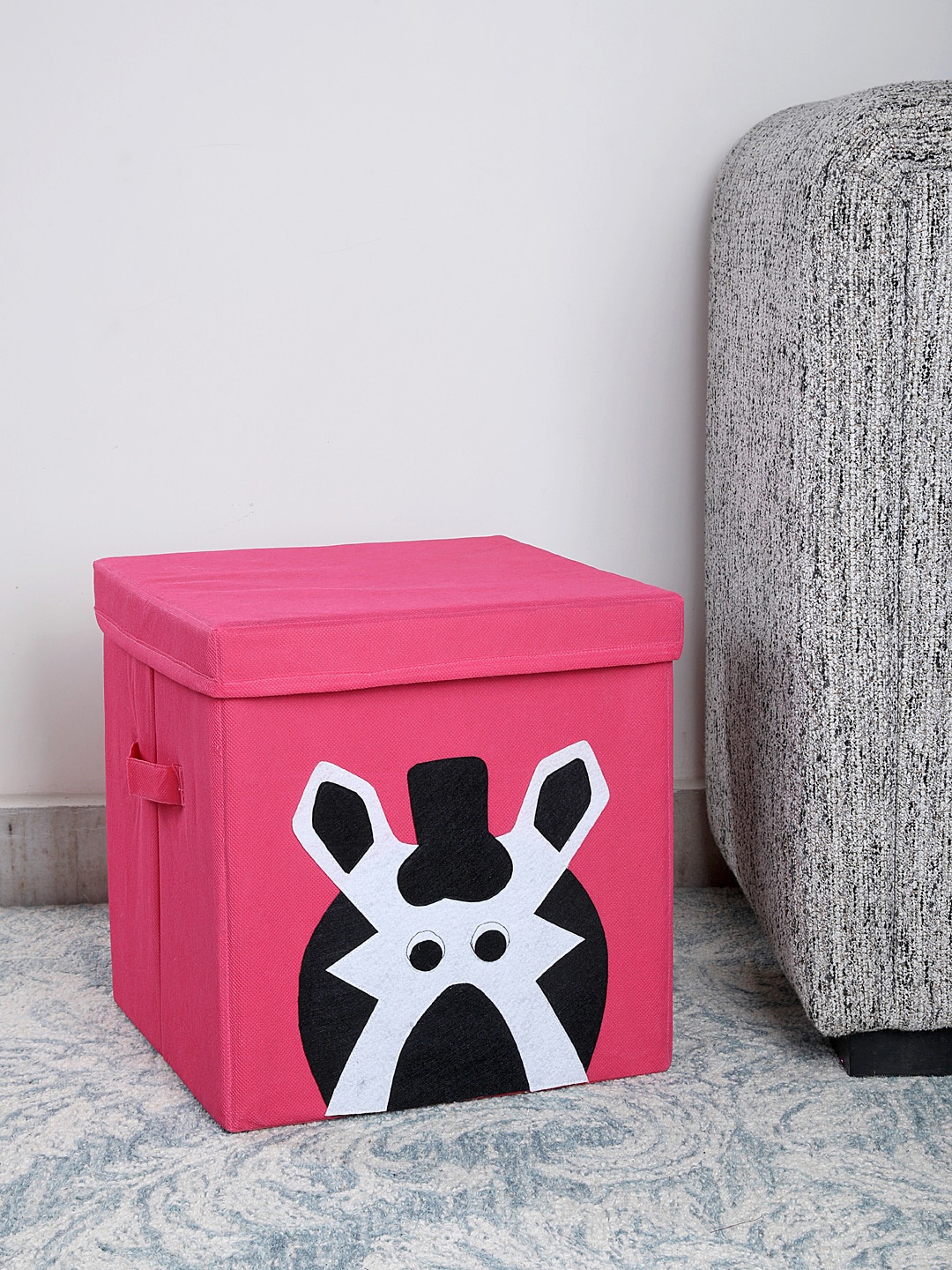 

My Gift Booth Pink Zebra Print Storage Cube with A Lid