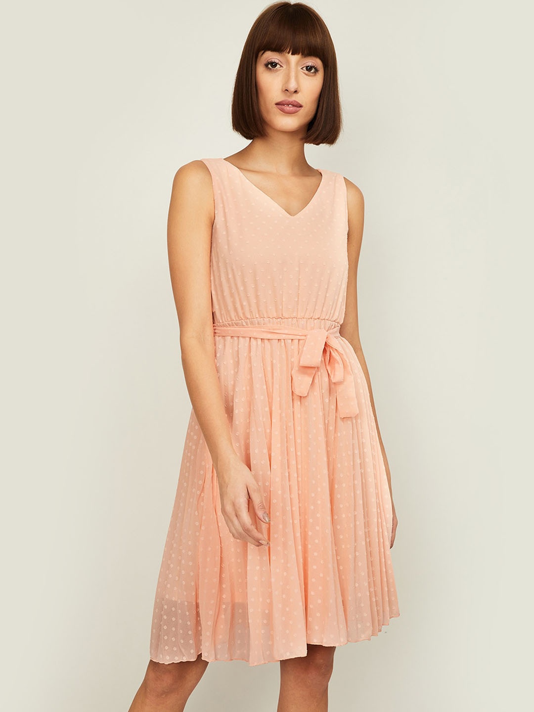 

CODE by Lifestyle Coral Polka Dot Printed Dress