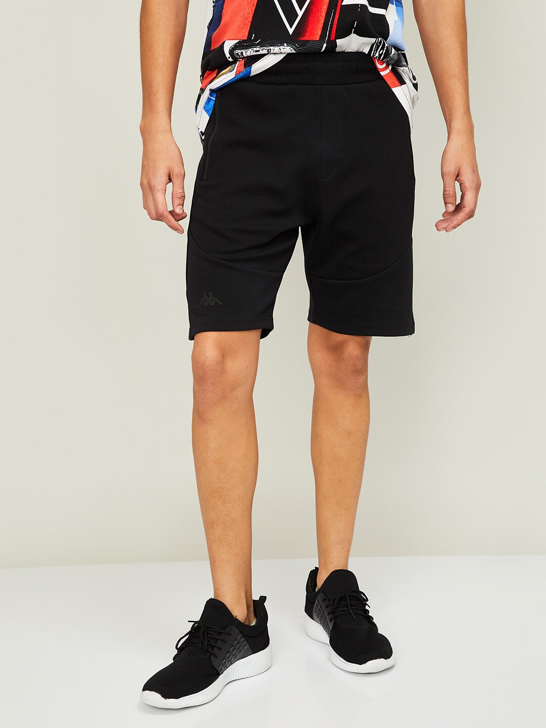 

Kappa Mid Rise Regular Shorts, Black