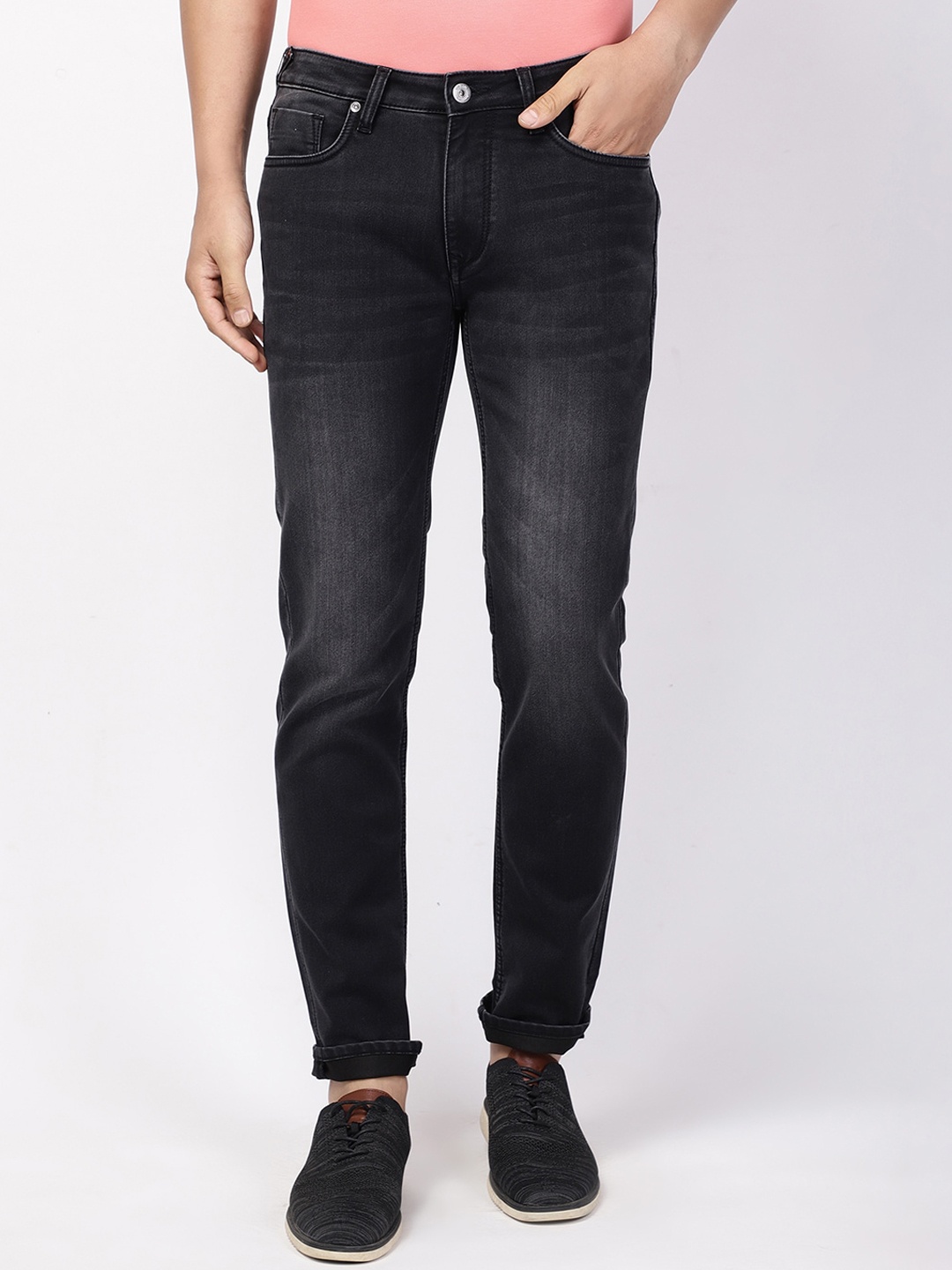 

Blackberrys Men Black Buff Slim Fit Low-Rise Light Fade Jeans