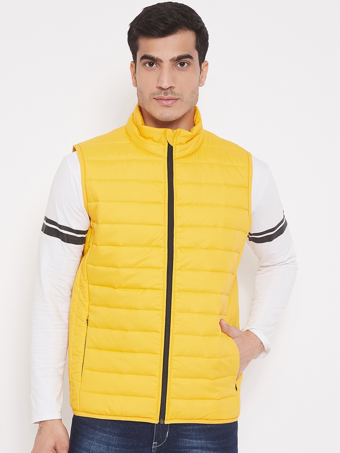 

ATHLISIS Men Yellow Lightweight Quilted Jacket