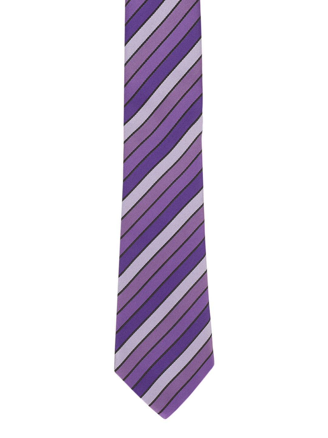 

Alvaro Castagnino Men Purple & Black Striped Broad Tie