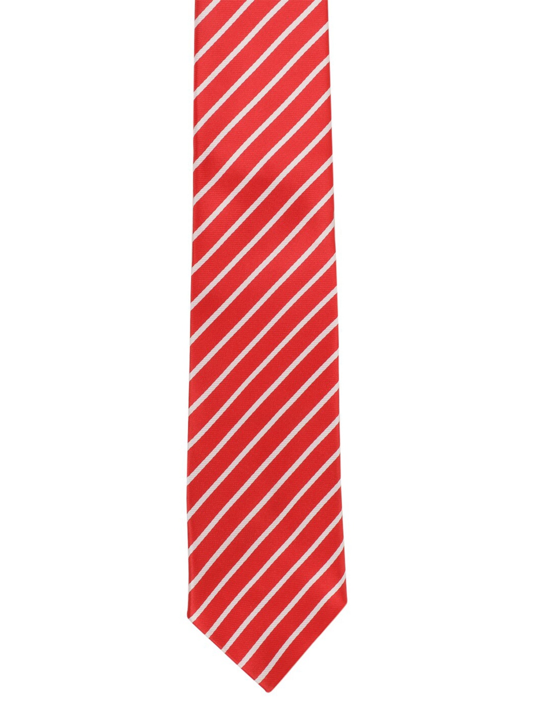 

Alvaro Castagnino Men Red & White Striped Broad Tie