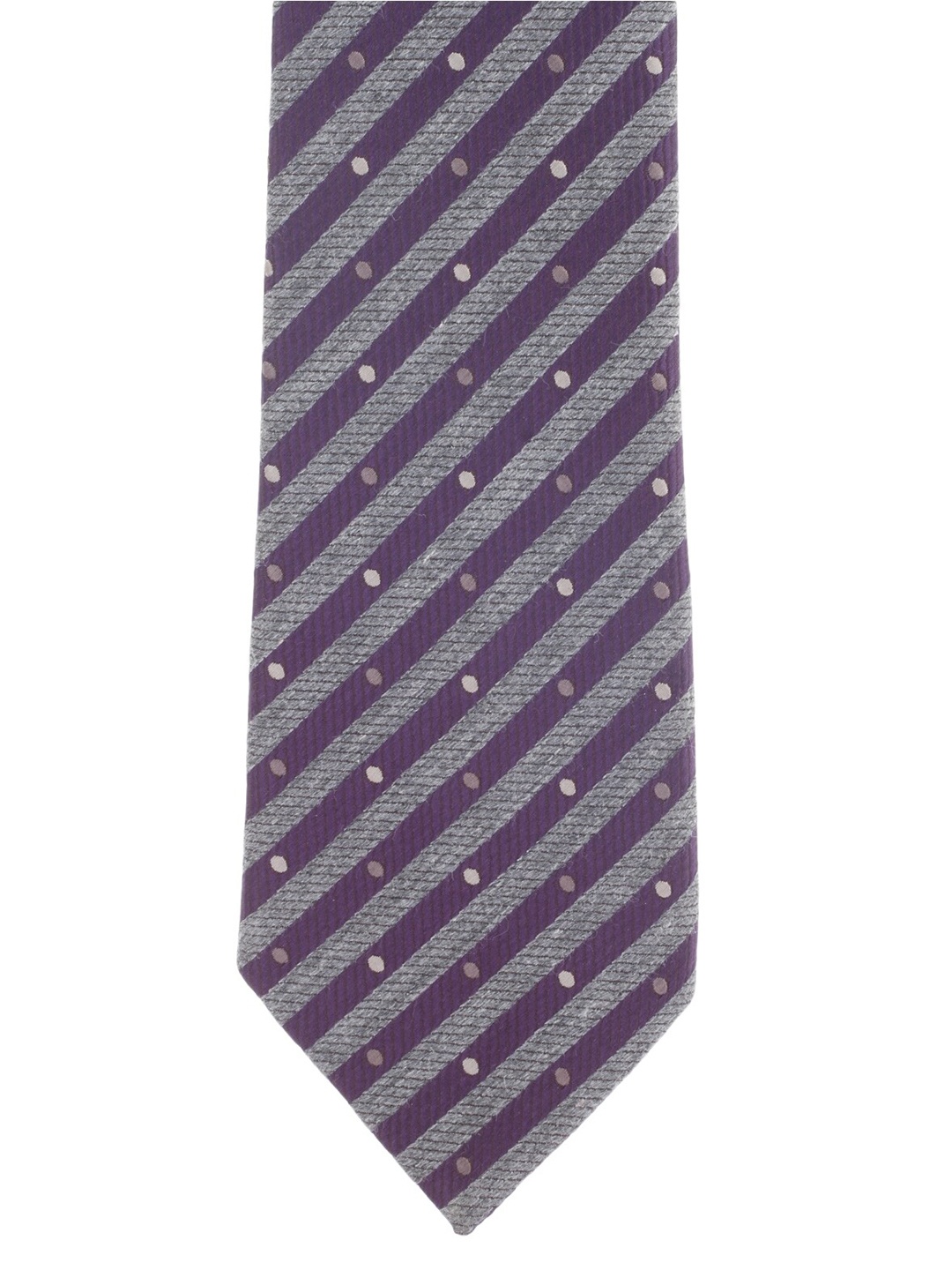 

Alvaro Castagnino Men Grey & Purple Striped Broad Tie