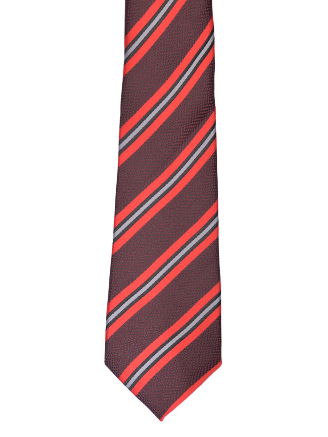 

Alvaro Castagnino Men Brown & Red Striped Broad Tie