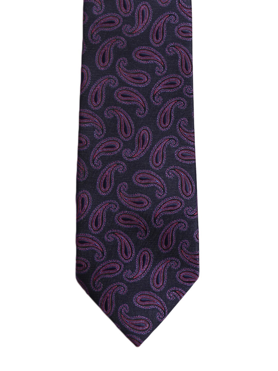 

Alvaro Castagnino Men Black & Purple Printed Broad Tie