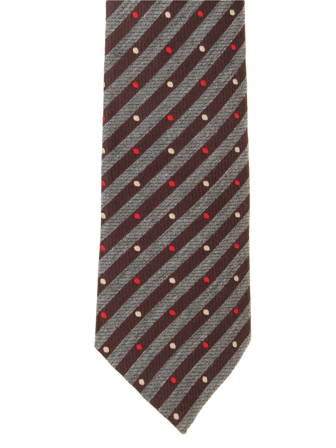 

Alvaro Castagnino Men Grey & Brown Striped Broad Tie
