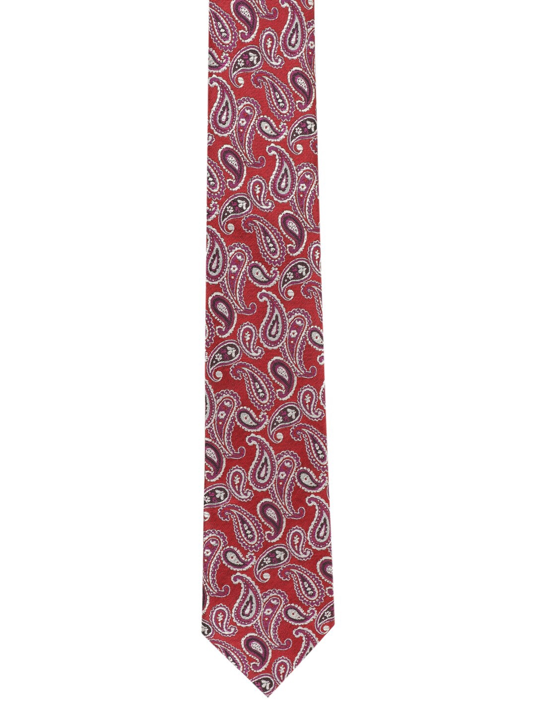 

Alvaro Castagnino Men Maroon & White Printed Broad Tie