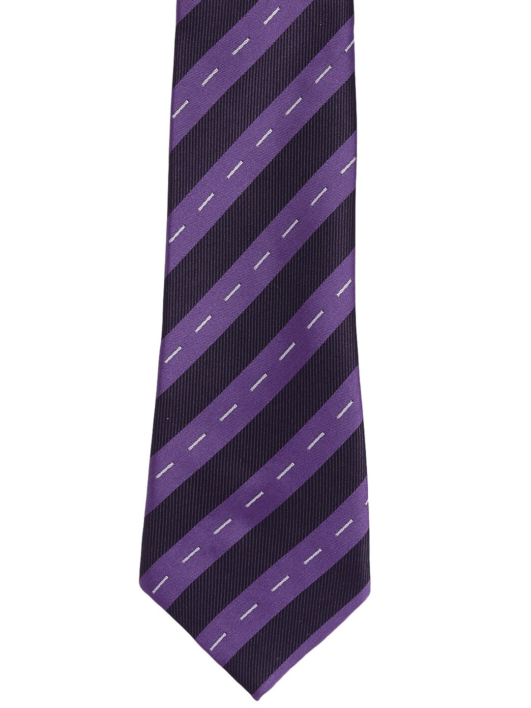 

Alvaro Castagnino Men Black & Purple Striped Broad Tie