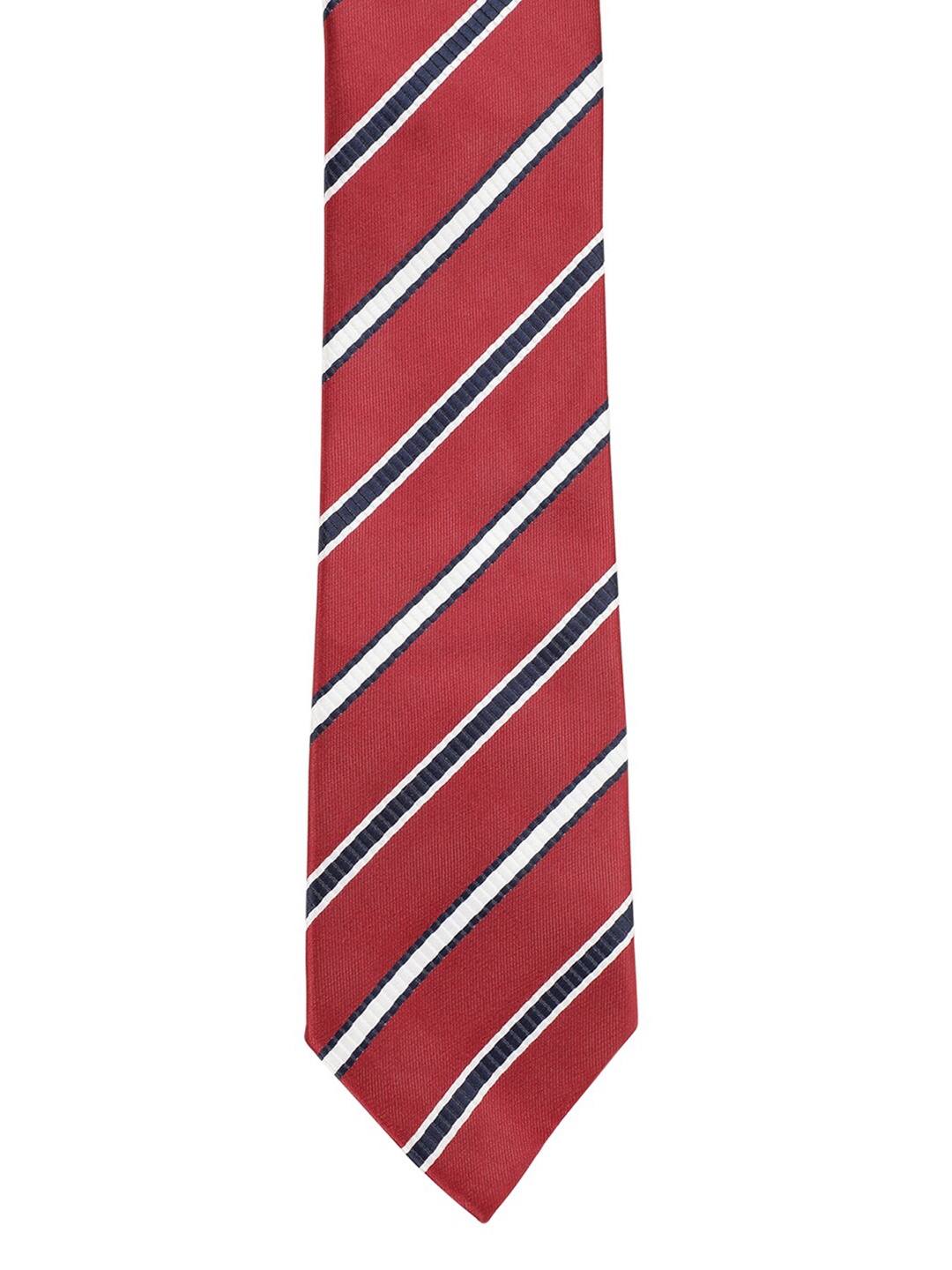 

Alvaro Castagnino Men Maroon & White Striped Broad Tie