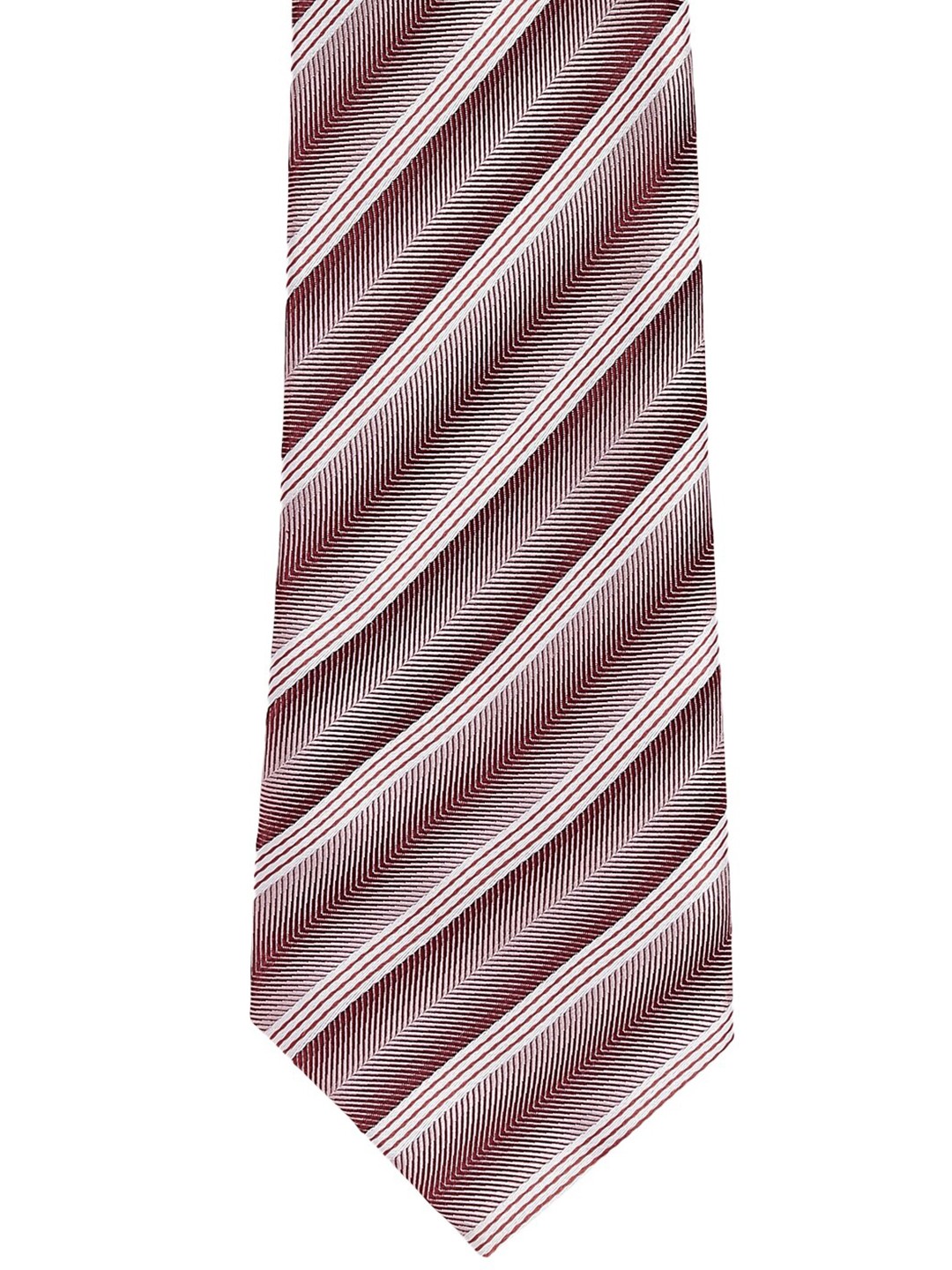 

Alvaro Castagnino Men Maroon & White Striped Broad Tie