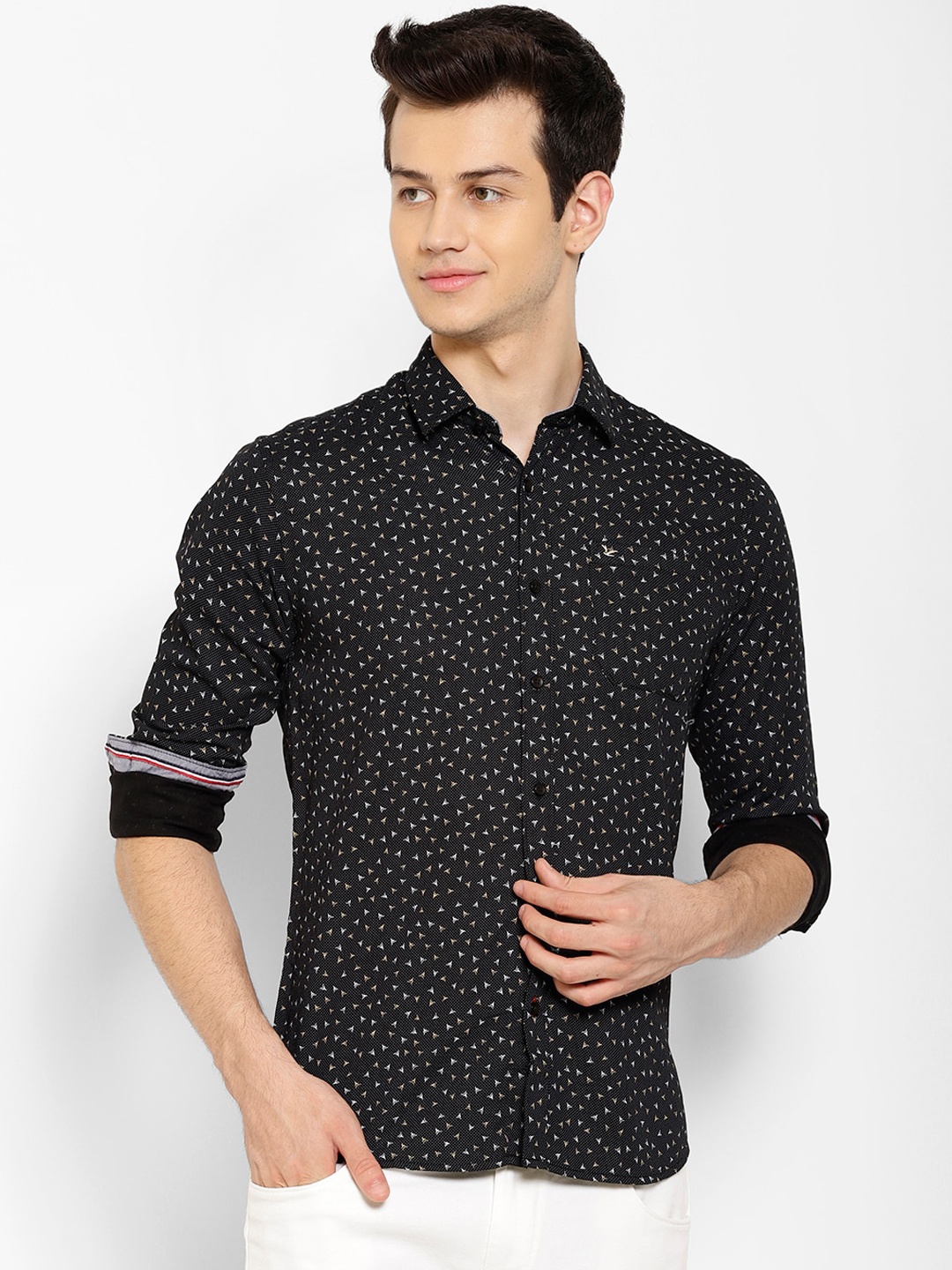 

cape canary Men Black Printed Casual Shirt