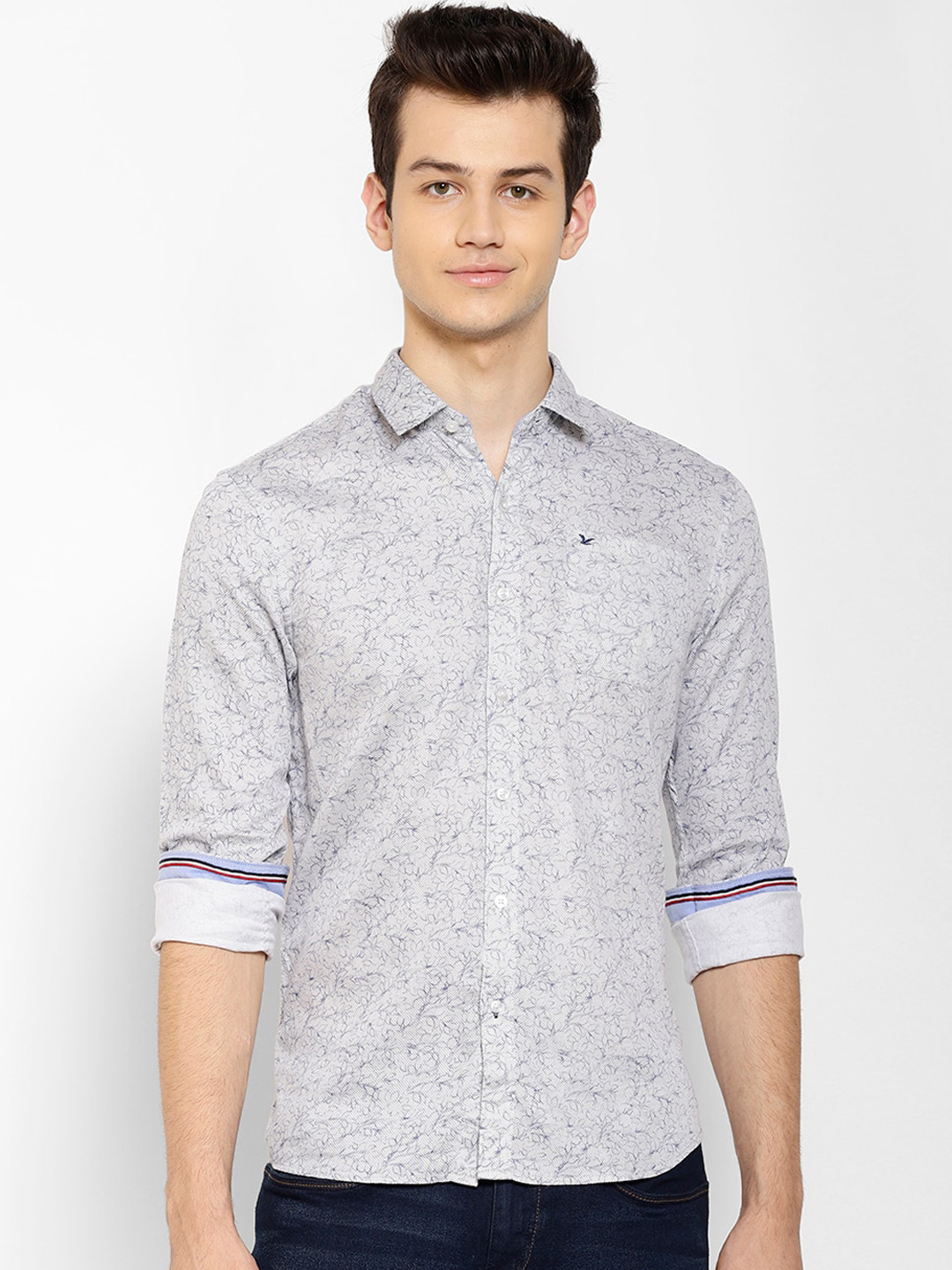 

cape canary Men Grey Printed Casual Shirt