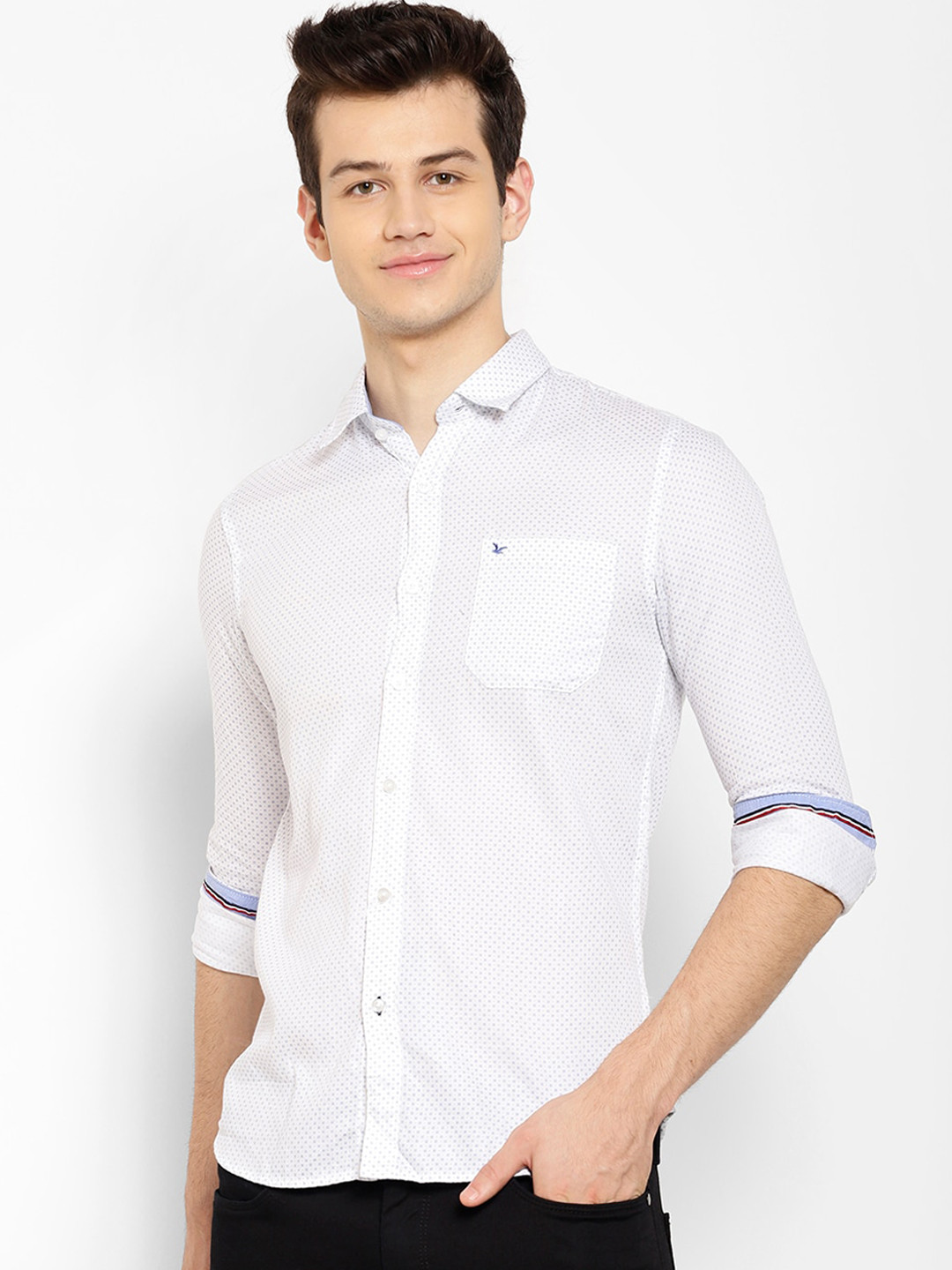 

cape canary Men White Printed Casual Shirt